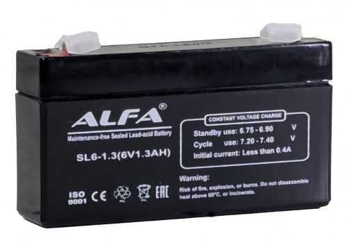 Аккумулятор для ИБП ALFA (1.3 A/h), 6V F1