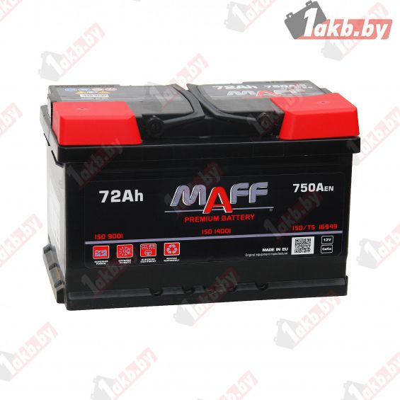 MAFF Premium (72 А/ч, 750А) L+, Ca/Ca 278×175×190 мм для Ford Focus II, VW Passat B6 - фото 1