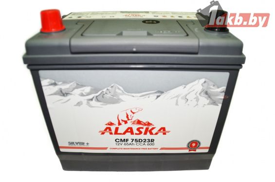 ALASKA CMF (65 А/ч, 600А) L+, Ca/Ca азиатский корпус D23L для Hyundai/Kia