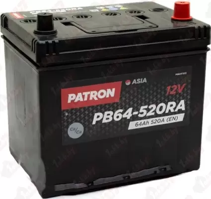 PATRON ASIA PB64-500RAC (64 A/h), 500A R+