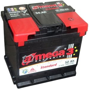 A-mega Standard 6СТ-50 (50 A/h), 390A R+