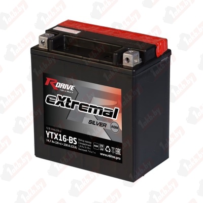 RDrive eXtremal Silver AGM YTX16-BS (14,7 A/h), 230A L+