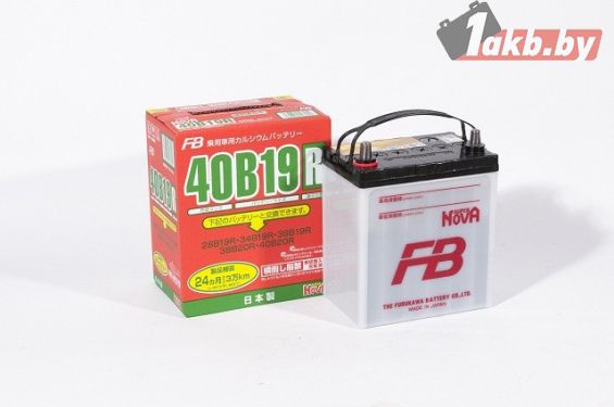 FURUKAWA 40B19L (38 А/ч, 330А) Обратная полярность, Тонкие клеммы JIS Honda Fit/Toyota Vitz