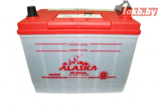 ALASKA CMF (75 А/ч, 600А) Обратная полярность, JIS D26 низкий корпус для Mazda CX-5 и Toyota Camry