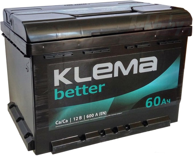 Klema Better 6CT-60A (60 А/ч, 600А) Обратная (R+), низкий корпус 175 мм L2 для Kia/Hyundai