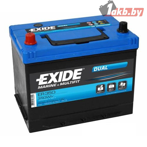 Exide Dual ER350 (80 A/h), 350Wh, 510A (лодочный)