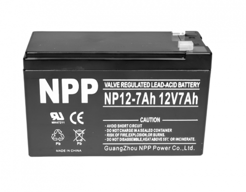 NPP NP12-7Ah (F1) (7 А/ч, 12V) AGM VRLA, клеммы F1 4.75 мм для ИБП и ОПС