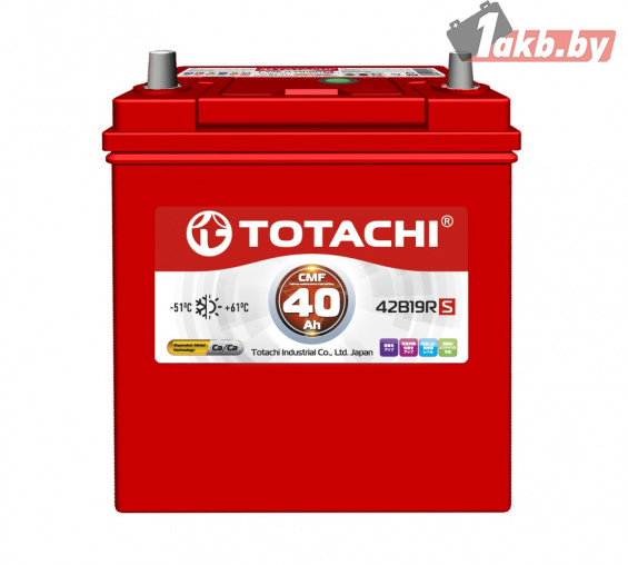 Totachi CMF42B19RS (40 А/ч, 330А) Обратная полярность, тонкие клеммы JIS для Nissan Note / Honda Fit
