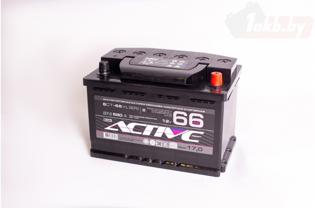 Актех Active Frost (66 А/ч, 580А) L+, Ca/Ca морозостойкий, Ford Focus II / Kia Ceed