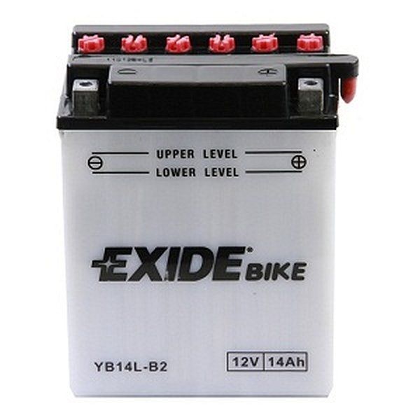 Exide YB14L-A2 (14 А/ч, 175А) Обратная (R+), Сухозаряженная мотоаккумулятор для Harley-Davidson и тяжелых мотоциклов