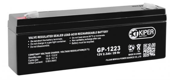 Аккумулятор Kiper 12V 2.3Ah (AGM) для ИБП, клеммы F1, 178×34×60 мм