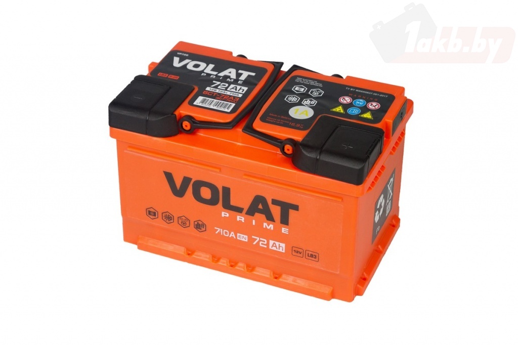 VOLAT Prime (72 А/ч, 710А) L+, низкий корпус 175 мм, Hyundai Solaris / Kia Rio