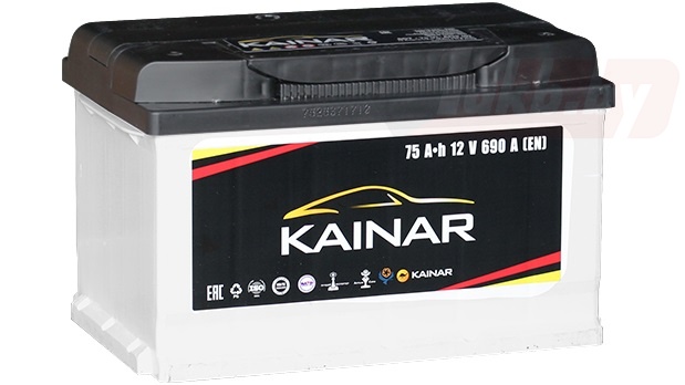Аккумулятор Kainar Premium 75Ah (690A) Обратная полярность, Ca/Ca 278×175×190 мм для Kia Sportage / Hyundai Tucson