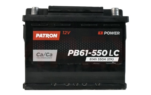 Аккумулятор PATRON Power (61 A/h), 550A L+