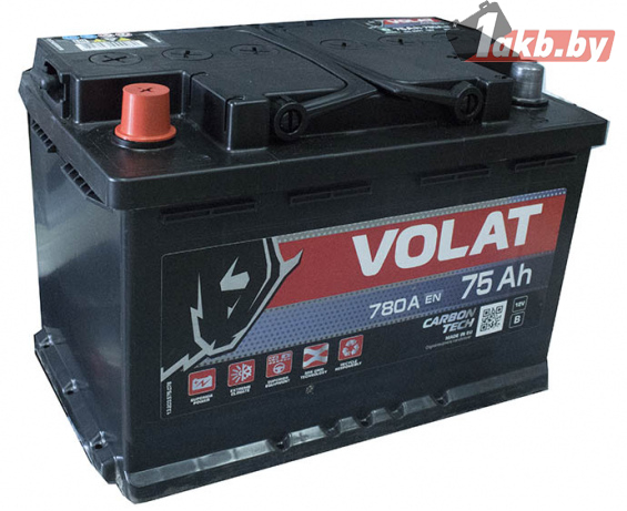 Аккумулятор VOLAT Ultra (75 А/ч, 750А) L+, низкий корпус 175мм для Kia/Hyundai