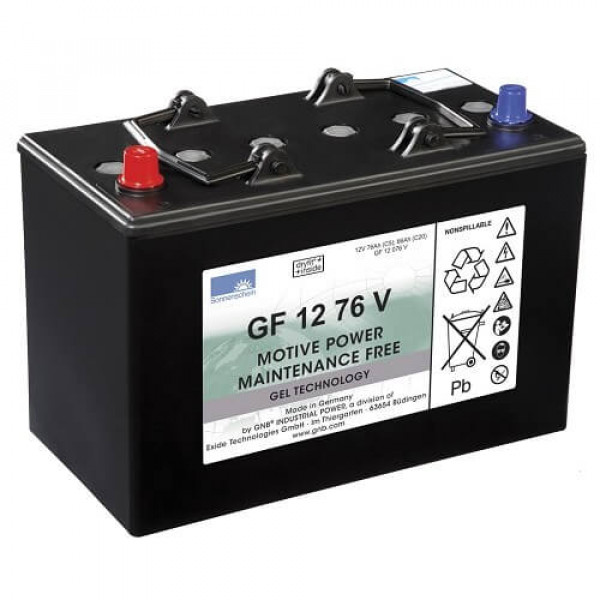 Sonnenschein GF 12 076 V (86 А/ч C20) Тяговый GEL, 12V, R+, для поломоечных машин и электроштабелеров