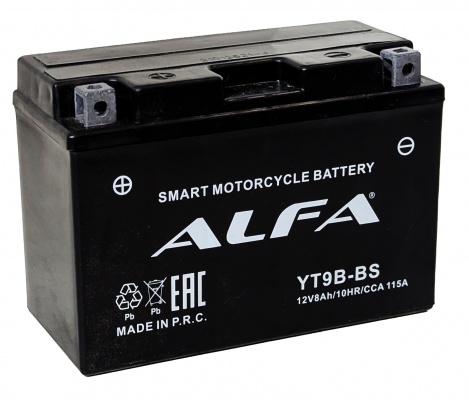 ALFA YT9B-BS (8 A/h), 115A R+