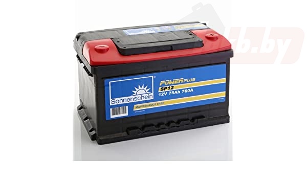 Sonnenschein SP12 Power Plus (75 А/ч, 760А) Обратная (R+), Ca/Ca пусковой ток 760А для Ford Focus / VW Passat