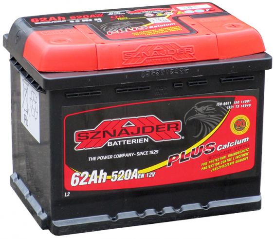Sznajder Plus (62 A/h), 520A R+ высокий