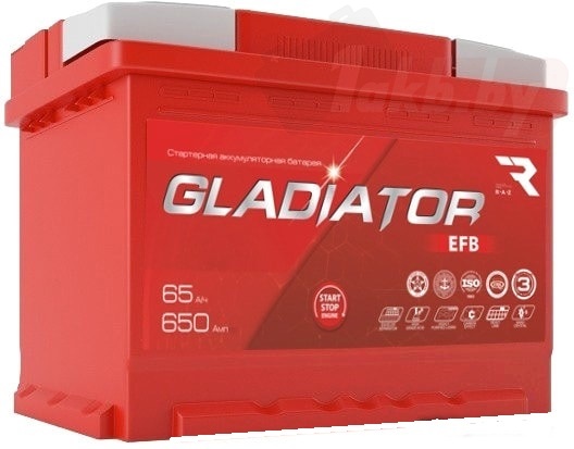 GLADIATOR EFB (65 А/ч) 650A , R+