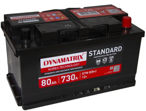 DYNAMATRIX-KOREA STANDARD DEA852 (80 A/h), 730A R+ низ.