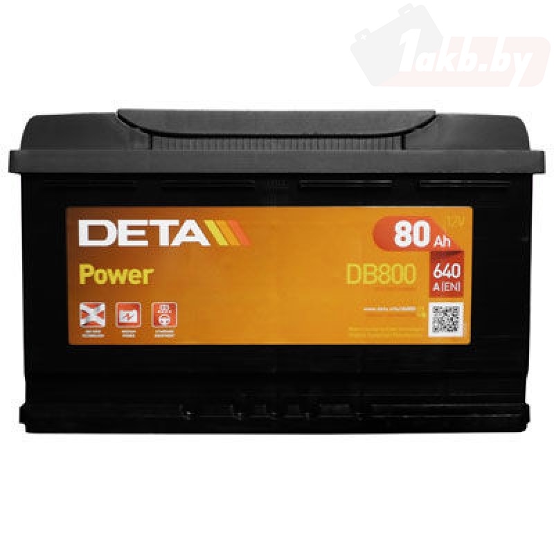 Deta Power DB800 (80 А/ч, 640А) Обратная (R+), корпус L4 315мм для Hyundai Santa Fe, Kia Sorento