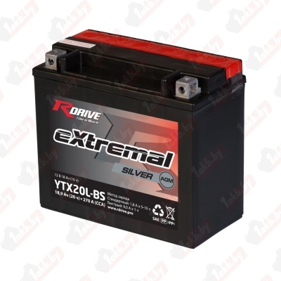 RDrive eXtremal Iridium AGM YTX20L-BS (18,9 A/h), 270A R+