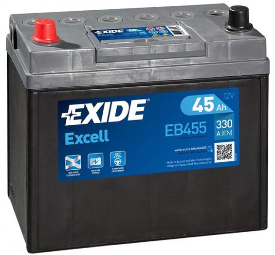 Exide Excell EB455 (45 A/h), 330A L+ JIS