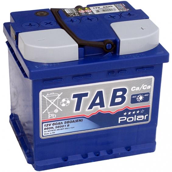 TAB Polar Blue (60 A/h), 560А R+ короткий TAB Polar Blue (60 A/h), 560А R+ короткий