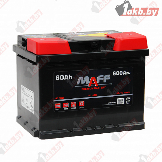 MAFF Premium (60 A/h), 600А R+ низ.