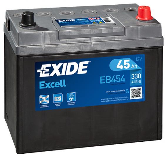 Exide Excell EB454 (45 A/h), 330A R+ JIS