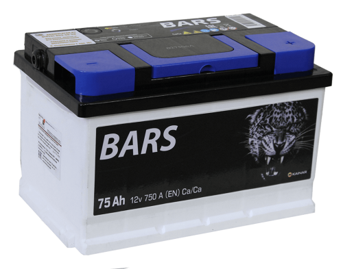 Bars Silver 75 (75 А/ч, 750А) Обратная полярность, низкий корпус 175мм L3