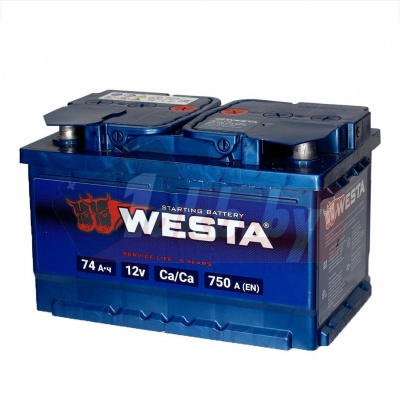 Westa Premium (74 A/h), 750A R+ низ.