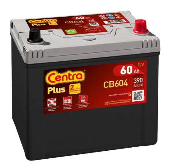 Centra Plus CB604 (60 А/ч), 390A R+