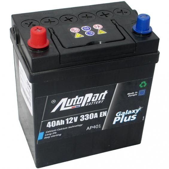 Autopart Galaxy Plus AP401 JIS (40 А/ч, 330А) Прямая полярность, тонкие клеммы JIS T1 для Hyundai/Kia Autopart Galaxy Plus AP401 JIS (40 А/ч, 330А) Прямая полярность, тонкие клеммы JIS T1 для Hyundai/Kia