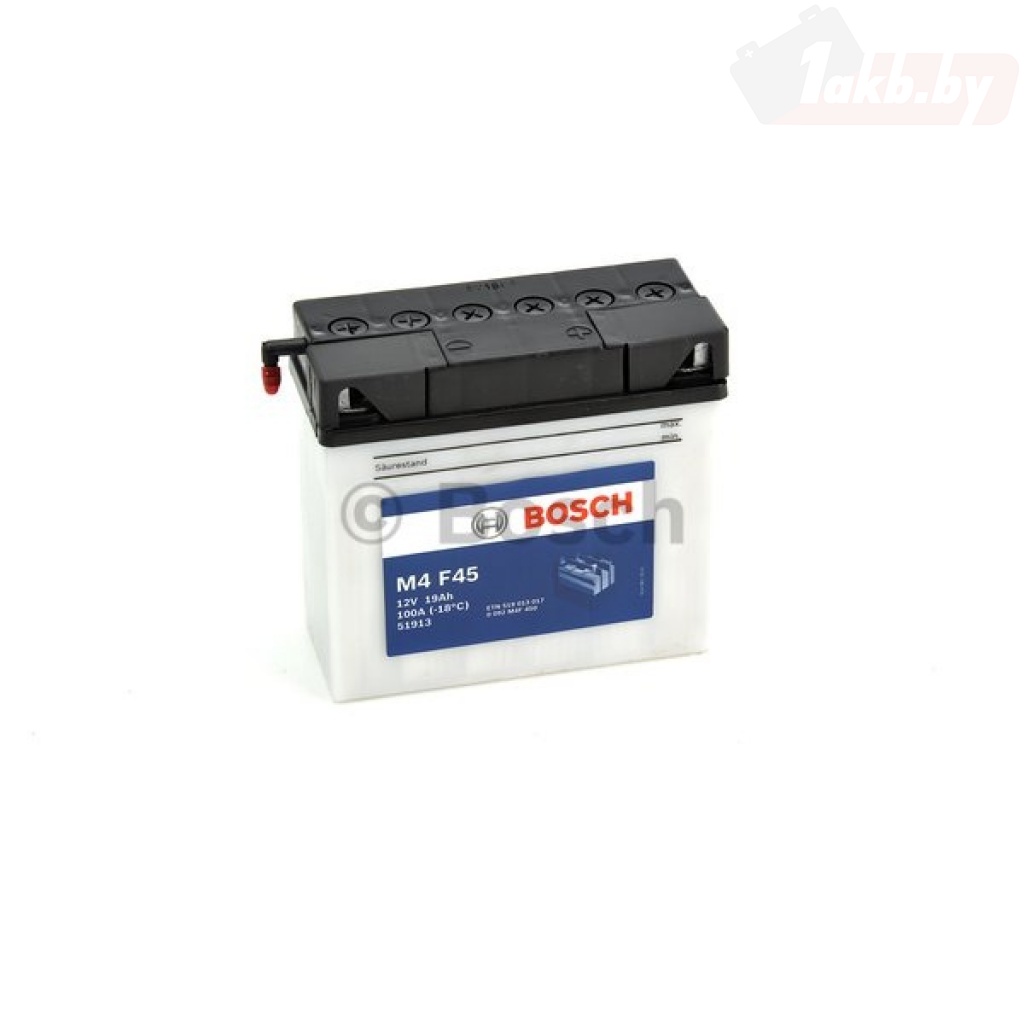 Bosch M4 F45 (19 А/ч, 230А) R+, AGM герметичный для ИБП и мототехники
