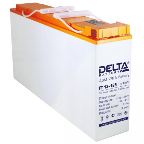 Аккумулятор Delta FT 12-125 (125 А/ч) AGM для ИБП и телеком-шкафов, фронтальные клеммы M6