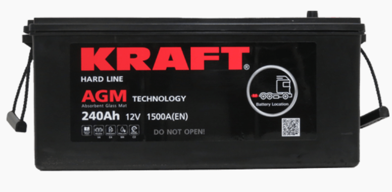 KRAFT AGM (240 A/h) 1500A L+ - фото 2