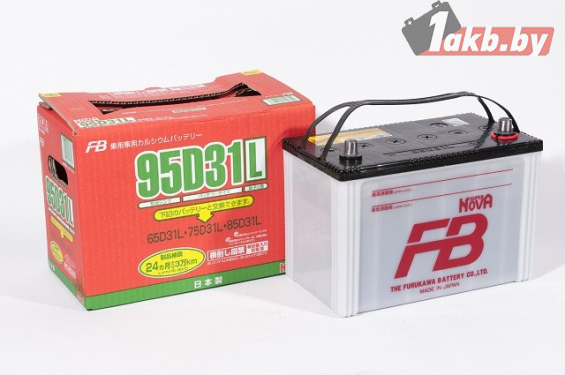 FURUKAWA 95D31R (80 А/ч, 740А) Обратная (R+), Высокий пусковой ток для дизельных пикапов и внедорожников