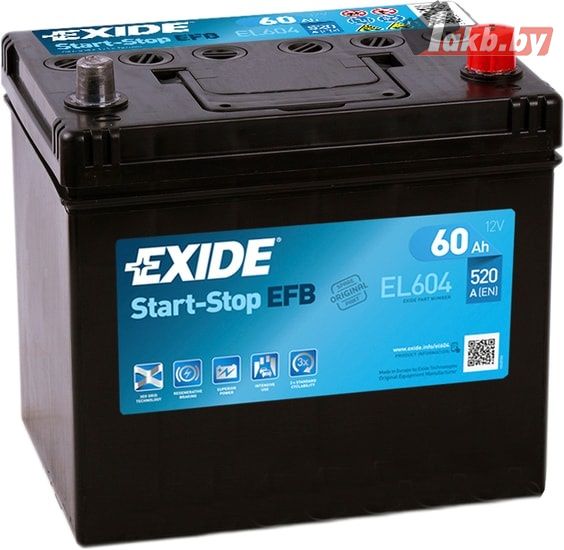 Exide Start-Stop EFB EL604 (60 A/h), 520A R+
