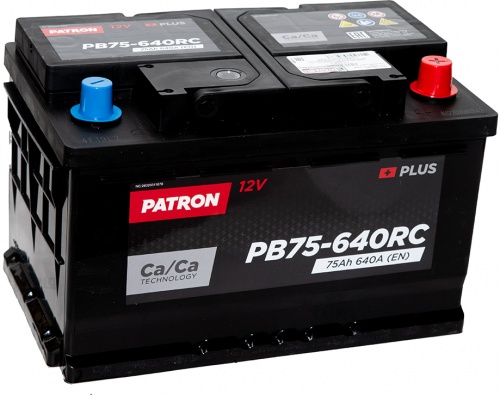 Patron PB75-640RC (75 Ah), 640A R+ низ.