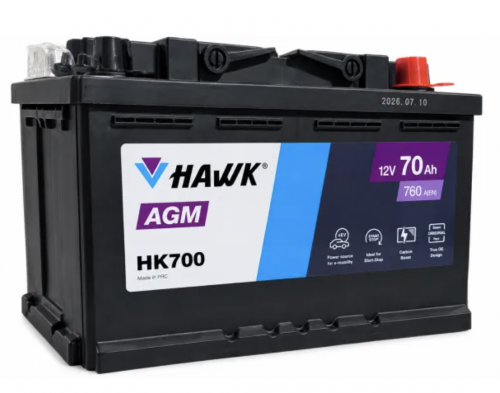 Аккумулятор Hawk AGM (70 A/h), 760A R+ Аккумулятор Hawk AGM (70 A/h), 760A R+