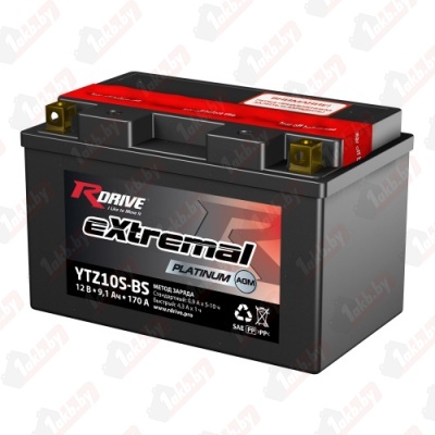 RDrive eXtremal Platinum AGM YTZ10S-BS(9,1 A/h), 170A L+