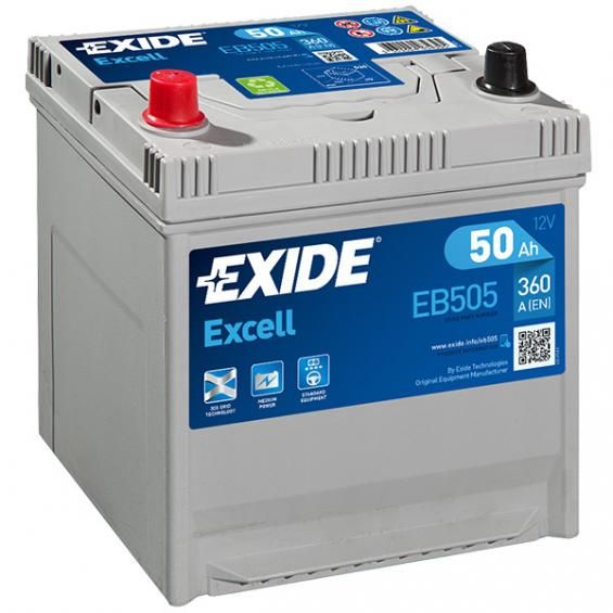 Exide Excell EB505 (50 A/h), 360A L+ JIS