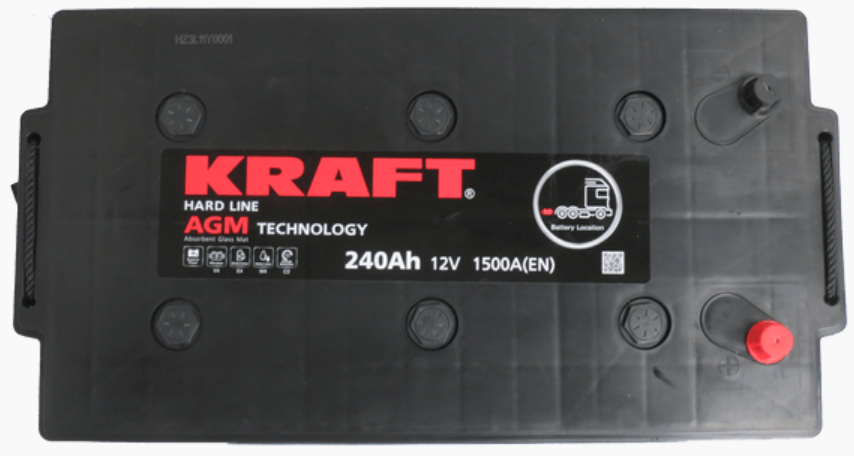 KRAFT AGM (240 A/h) 1500A L+ - фото 3