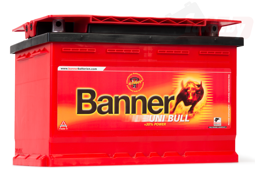 Banner Uni Bull 50200 (58 А/ч, 450А) R+, низкий корпус 175 мм для мототехники и садовых тракторов