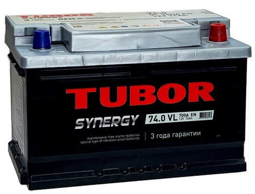 TUBOR SYNERGY (74 A/h), 700A R+ низ.