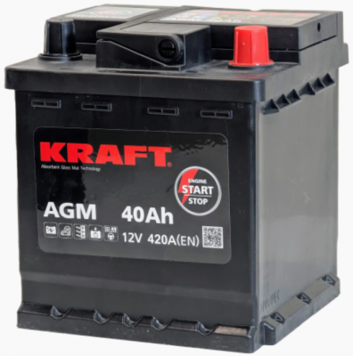 KRAFT AGM (40 A/h), 420A R+