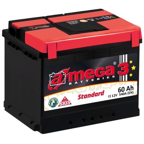 A-mega Standard 6СТ-60 (60 A/h), 540A L+