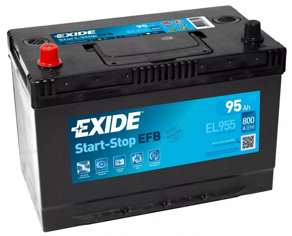 Exide Start-Stop EFB EL955 (95A/h), 800А L+